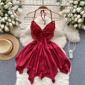 Butterfly Lace One-Piece Robe Sexy Dress Vestidos Dropship Elegant Feminine Dresses for Women Comfortable New