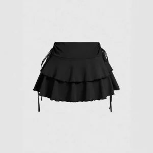 2026 New Solid Color Skirt Women Summer Fashion Outdoor Versatile High Waist Slim Fit Elastic Waist Short Skirt Goods In Stock